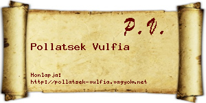 Pollatsek Vulfia névjegykártya